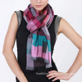 Fashion jacquard viscose plaid scarf